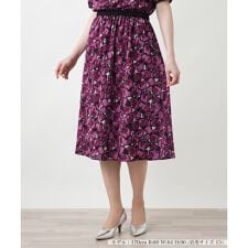 【ウォッシャブル】フラワー柄フレアスカート