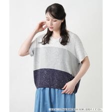 【店舗人気】ラメ配色Vネックニット【LE TRICOT PERUGIA】