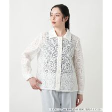 【店舗人気】ペイズリーレースブラウス【ROCHAS Premiere】