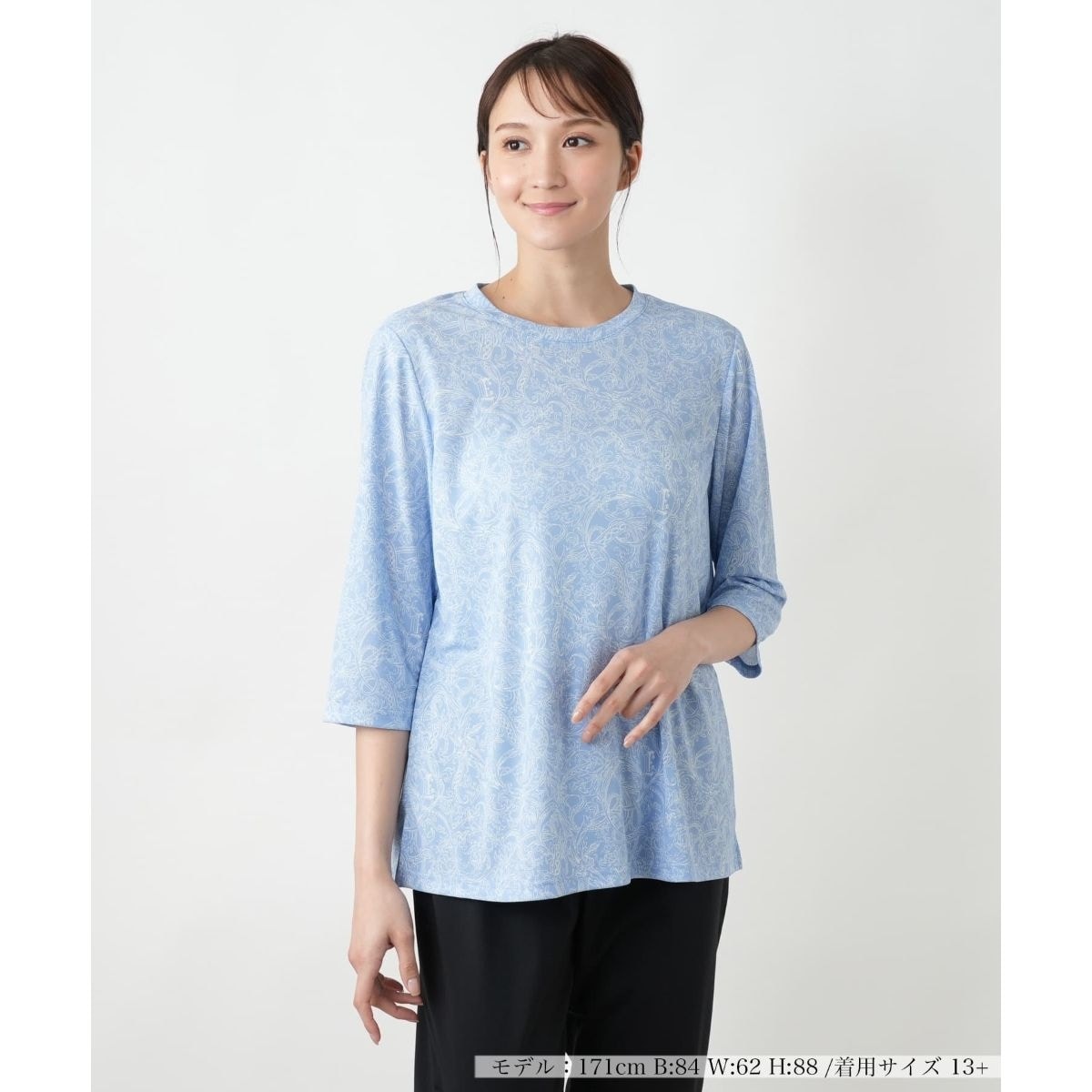 【店舗人気】【ウォッシャブル】ペイズリーカットソー