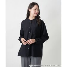 【店舗人気】バンドカラーブラウス【ROCHAS Premiere】