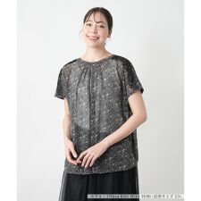 【店舗人気】レースドットブラウス【BOURGE】