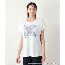 【ウォッシャブル】ビーズ刺繍Tシャツ【MUSE BY ROCHAS Premiere】