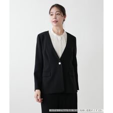レリアン　プラスハウス(Leilian PLUS HOUSE)の【店舗人気】ノーカラーVネックジャケット【BOURGE】