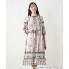 【店舗人気】プリントフレアワンピース【BOURGE】