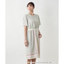 スカーフ柄ワンピ-ス