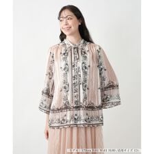 【店舗人気】プリントボウタイブラウス【BOURGE】