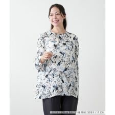 【店舗人気】ボタニカル柄ブラウス【プラス企画】