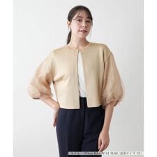 レリアン　プラスハウス(Leilian PLUS HOUSE)の【店舗人気】切替ノーカラーカーディガン【BOURGE】