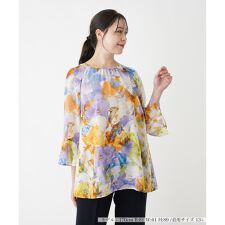 【店舗人気】フラワー柄ブラウス【プラス企画】