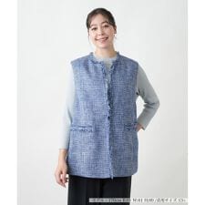 【店舗人気】ツイードベスト【プラス企画】