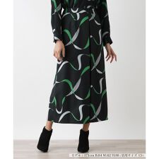 リボン柄ロングスカート