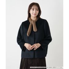 アルパカ混ノーカラーコート【MENCHI】