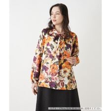 プリントボウタイブラウス【ROCHAS Premiere】