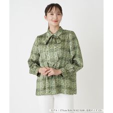 チェックボウタイブラウス【ROCHAS Premiere】【ERICA】