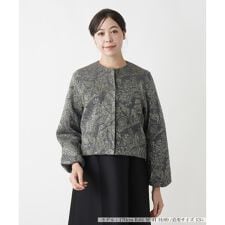 ノーカラーニットジャケット【BOURGE】