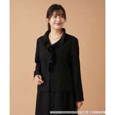 ラウンドカラーフリルジャケット【プラス企画】