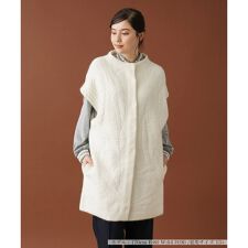 ボトルネックロングニットベスト