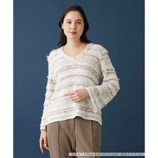 Vネックニットプルオーバー