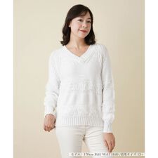 Vネックニットプルオーバー