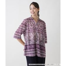 スキッパーネックブラウス