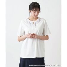 刺繍半袖プルオーバー