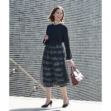 総柄プリントフレアスカート