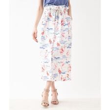 スリット入りフラミンゴ柄タイトスカート