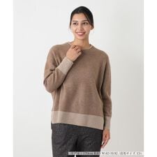 配色ニットプルオーバー