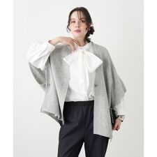 幾何柄ニットケープ【Leilian WHITE LABEL】