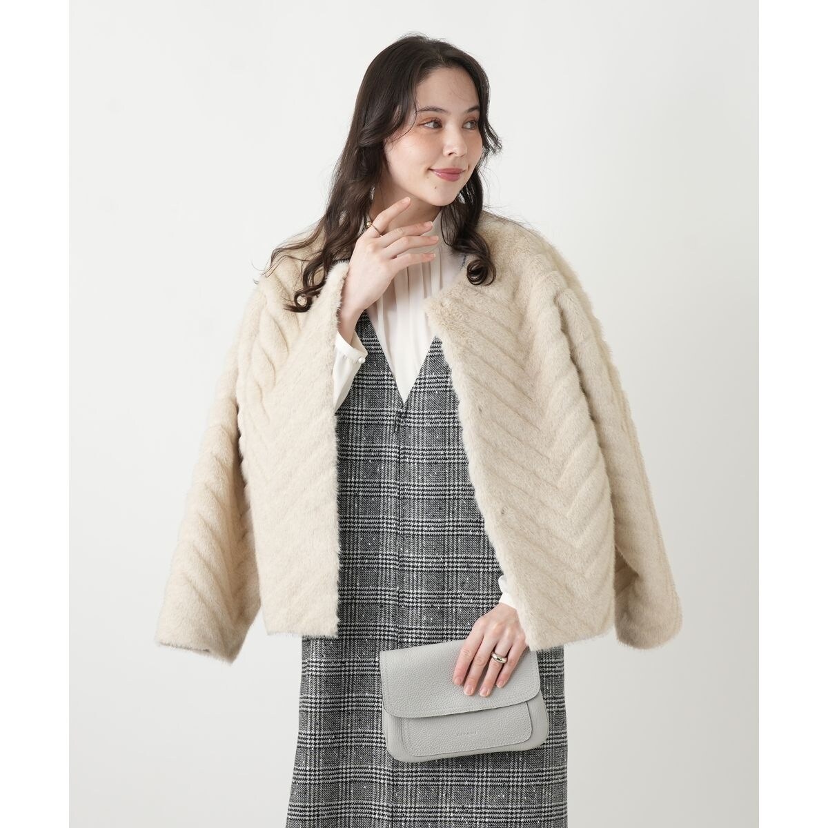 見上愛さん着用/VERY12月号掲載】ループミックスツイード ダブル