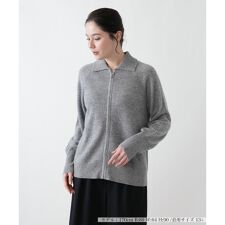 【店舗人気】ジップアップリブニットカーディガン【Leilian WHITE LABEL】