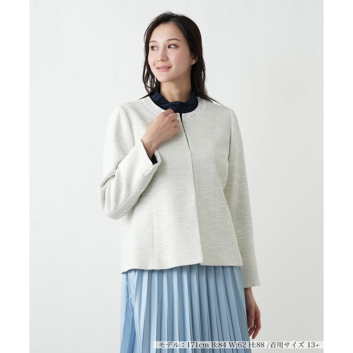 ノーカラージャケット | レリアン プラスハウス(Leilian PLUS HOUSE