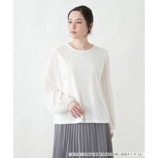 異素材シアー袖プリーツブラウス【26年2月カタログ】