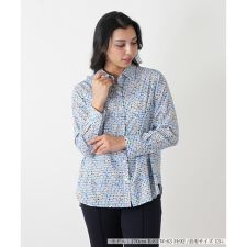 点描画風シャツブラウス【Leilian WHITE LABEL】