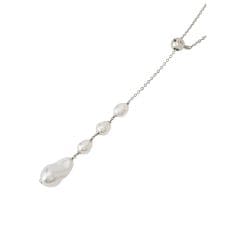 パール調Y字ロングネックレス