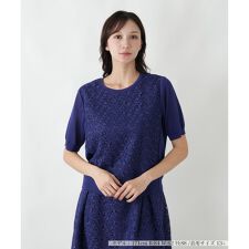 レース切り替えニットプルオーバー【BOURGE】