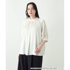 ギャザーネックパフスリーブブラウス【BOURGE】