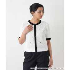 ツイード調コンビニットカーディガン【BOURGE】