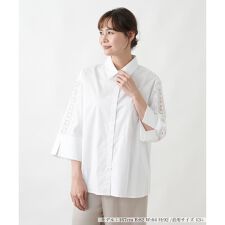 カットワークスリーブシャツ【BLUBIANCO】