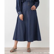 デニム調 パネルフレアスカート【NEMIKA】