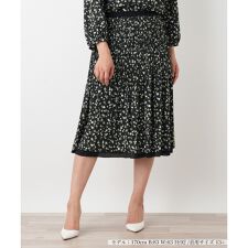 リバーシブル フラワープリント プリーツスカート【Leilian WHITE LABEL】