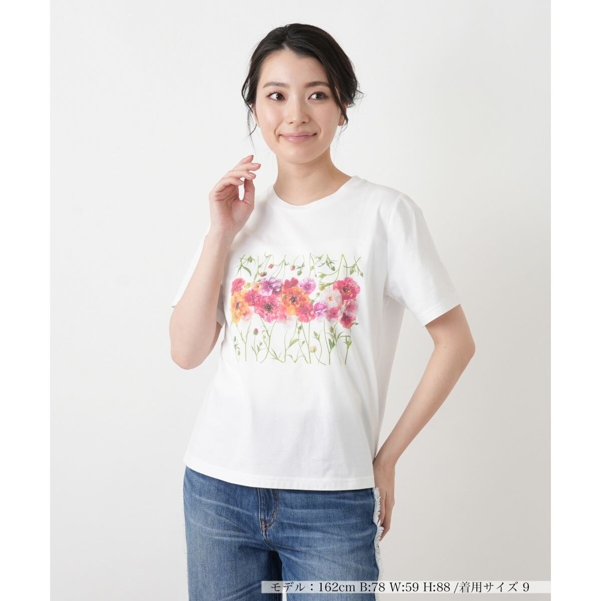 Leilian レリアン　花柄 カットソー　Tシャツ L leilianレリアン 花柄 Tシャツ 13+ グレー｜Yahoo!フリマ（旧PayPay