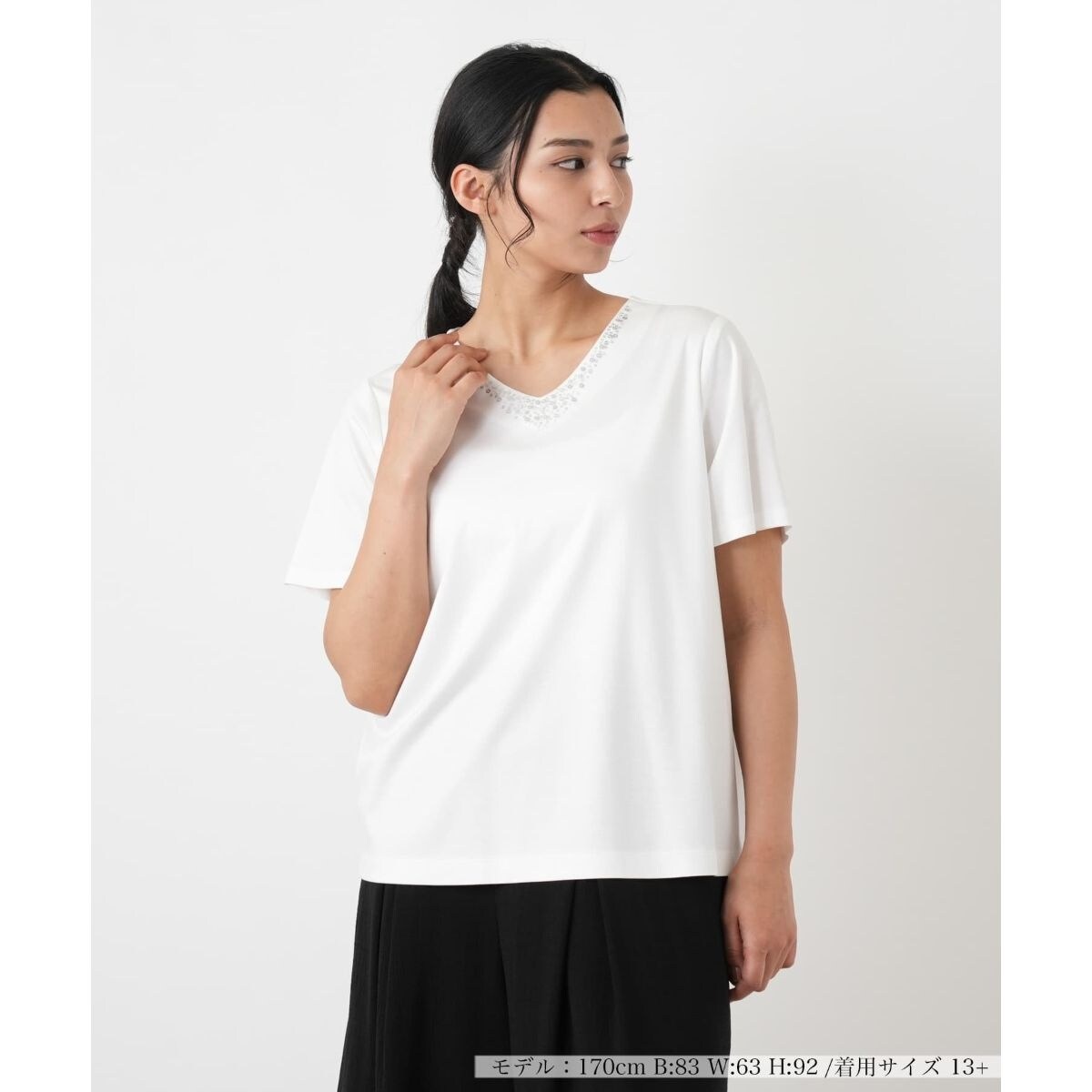 レリアンプラスハウス13+　ビジューデザインカットソー カットソー | レリアン プラスハウス(Leilian PLUS HOUSE) | マルイ