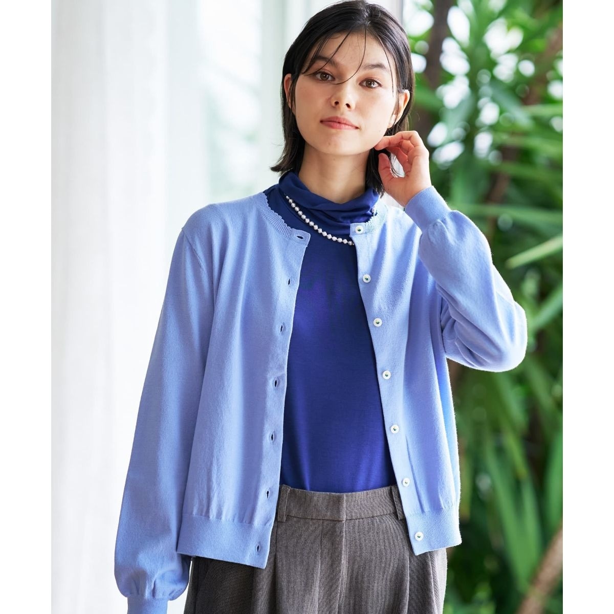 ★最終！新品！ポロラルフローレン並行輸入純正品コットンケーブルカーディガンブルー POLO R.LAUREN] カーディガン ケーブルニット 23SS ブルー (POLO RALPH