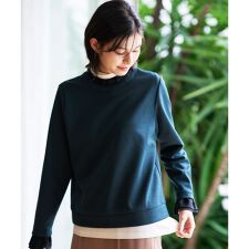 異素材フリル切替プルオーバー