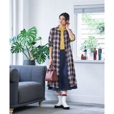 洗える チェックシャツワンピース【CoC by CARA O CRUZ】