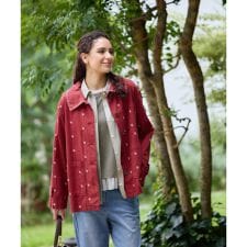 洗える 刺繍シャツジャケット