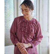 キャラ・オ・クルス(CARA O CRUZ)のフリルチェックブラウス