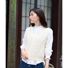 透かし編みニットベスト